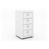 Multiuso Escritório Me4133 C/ 4 Gavetas E Rodízios Branco - Tecno Mobili