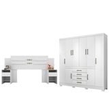 Conjunto Cabeceira E Guarda Roupa Casal Trieste Amendola