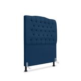 Cabeceira De Cama Box Solteiro 90 Cm Dunas - Veludo Azul Marinho.