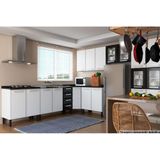 Balcão De Cozinha Modulado Canto Oblíquo Gourmet 1 Porta + Tampo Branco Bertolini