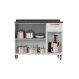 Balcão De Cozinha Múltipla 6112 3 Portas 1 Gaveta C/tampo 105cm Branco - Bertolini