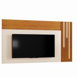 Painel Valencia Para Tv 75&quot; Ripado C/led Cascata Cor:naturalle/off