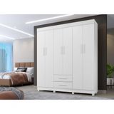 Roupeiro Copacabana New 6 Portas 2 Gavetas Benetil Cor:branco