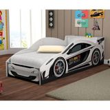 Cama Infantil Carro De Corrida 0,70 Branco - Vitamov 0501010