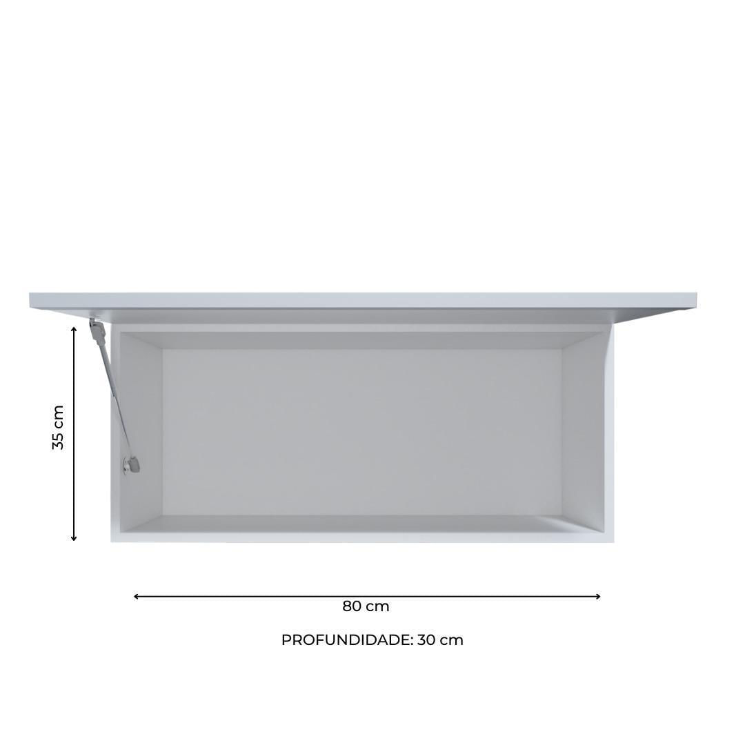 Armário Aéreo Cld 100% Mdf 80 Cm 1 Porta Basculante Branco