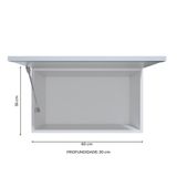 Armário Aéreo Cld 100% Mdf 60 Cm 1 Porta Basculante Branco