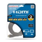 Cabo Hdmi Brasforma De Alta Definição Ultra Hd 2.0 4k 2 Metros