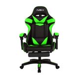 Cadeira Gamer Giratória Nsx Reclinável Estofado Verde Couro