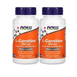 L Carnitina Carnitine 500mg Now Foods 60 Cápsulas Vegana 2un