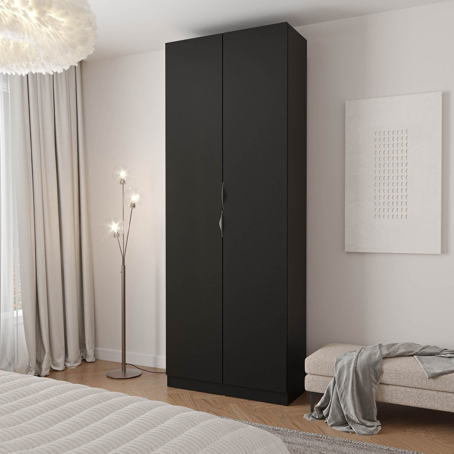 Sapateira Modular 2 Portas Hera Cabecasa Madeiramadeira Preto