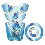 Adesivo Protetor Tanque E Bocal Moto Yamaha Borboleta Azul