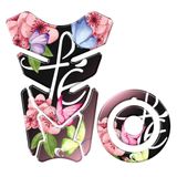 Adesivo Protetor Tanque E Bocal Yamaha Fé Flor Rosa 2
