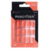 Macrilan Unhas Postiças Tamanho Curto Coral Up214a (24 Unidades)