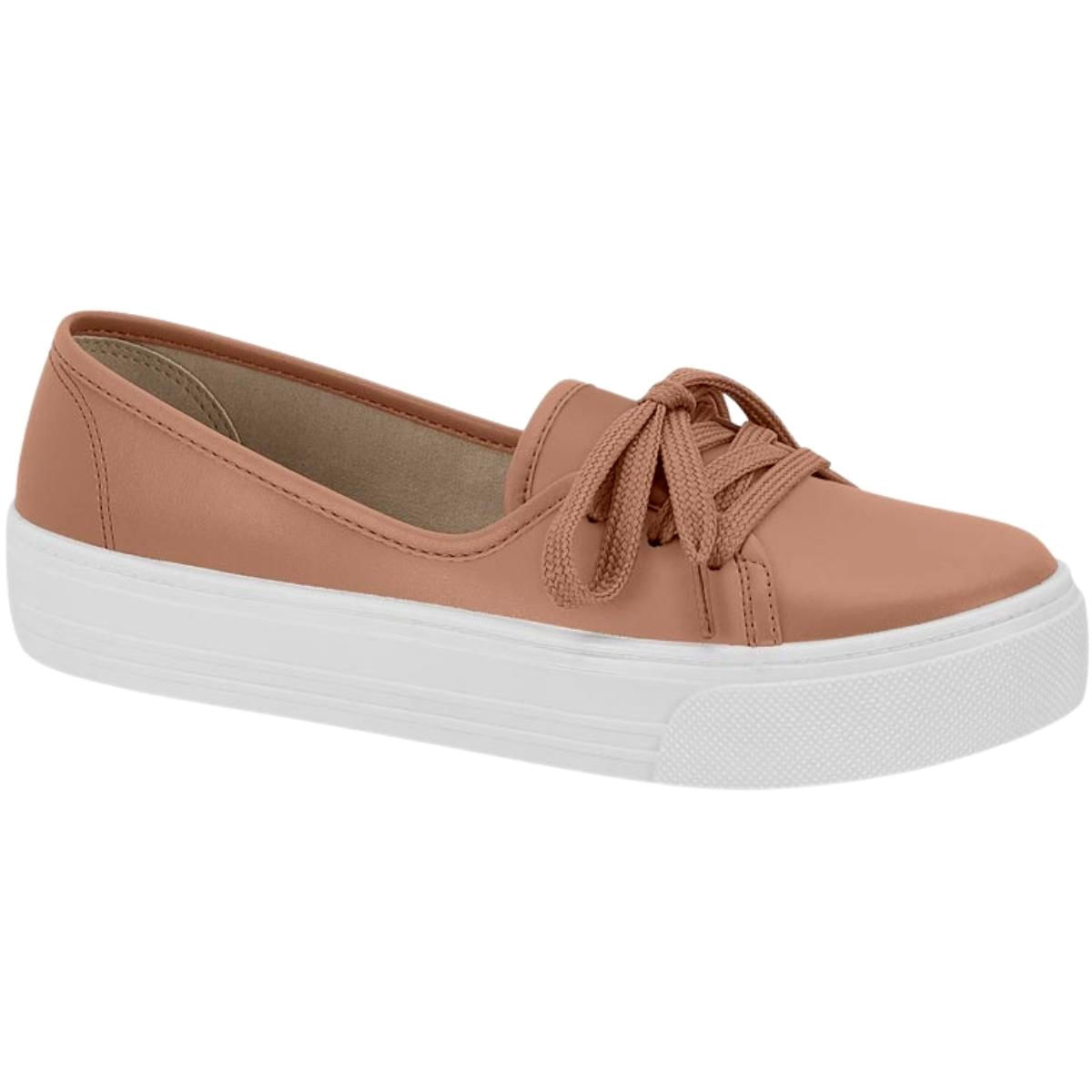 Tênis Clássico Feminino Slipper Flatform Beira Rio 4220.420.18923 - Nude - 35