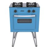 Fogao A Gas 2 Bocas Venax Mini Cook Azul