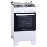 Fogão 4 Bocas Atlas Coliseum Plus Com Mesa De Inox E Acendimento Manual Branco - Bivolt