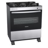 Fogao A Gas 5 Bocas Venax Picasso Vitreo Inox