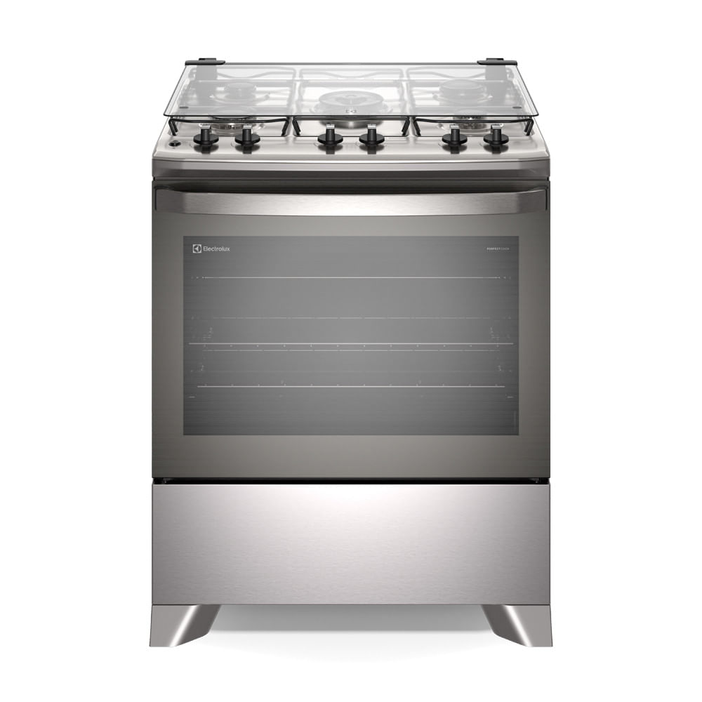 Fogão 5 Bocas Electrolux Efficient Com Mesa Inox Perfectcook E Vaporbake (fe5ic)