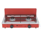 Fogao A Gas Portatil 2 Bocas Venax Flamalar Vetro Vermelho