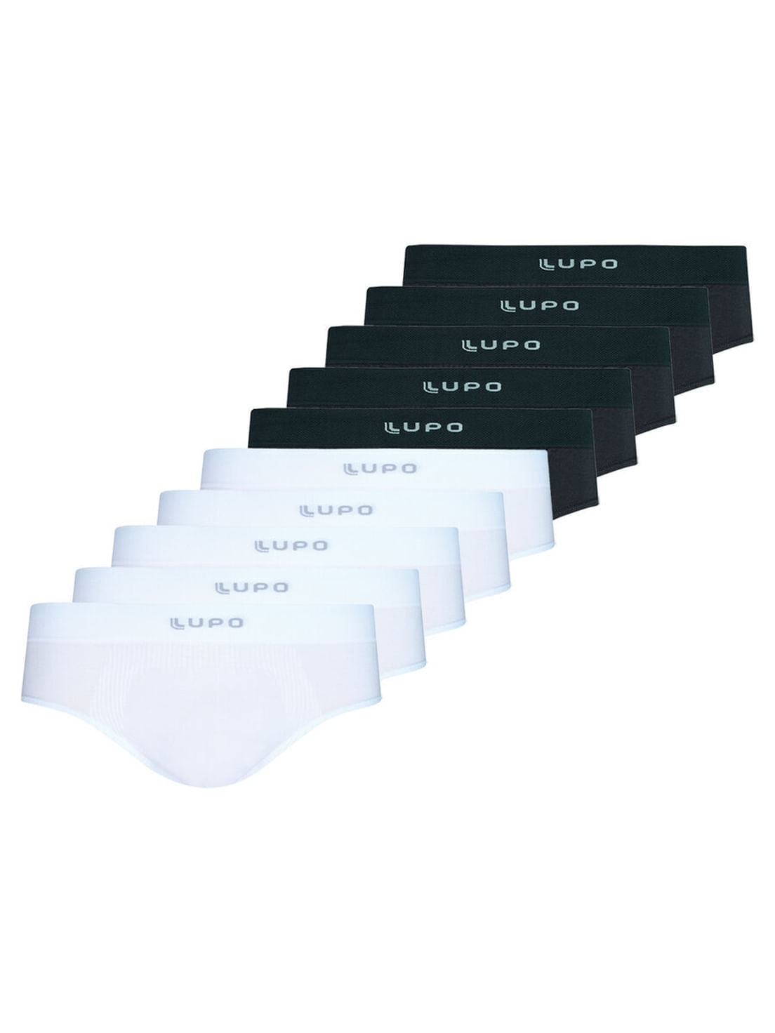 Kit Com 10 Cuecas Slip Lupo 681-001 Colorido