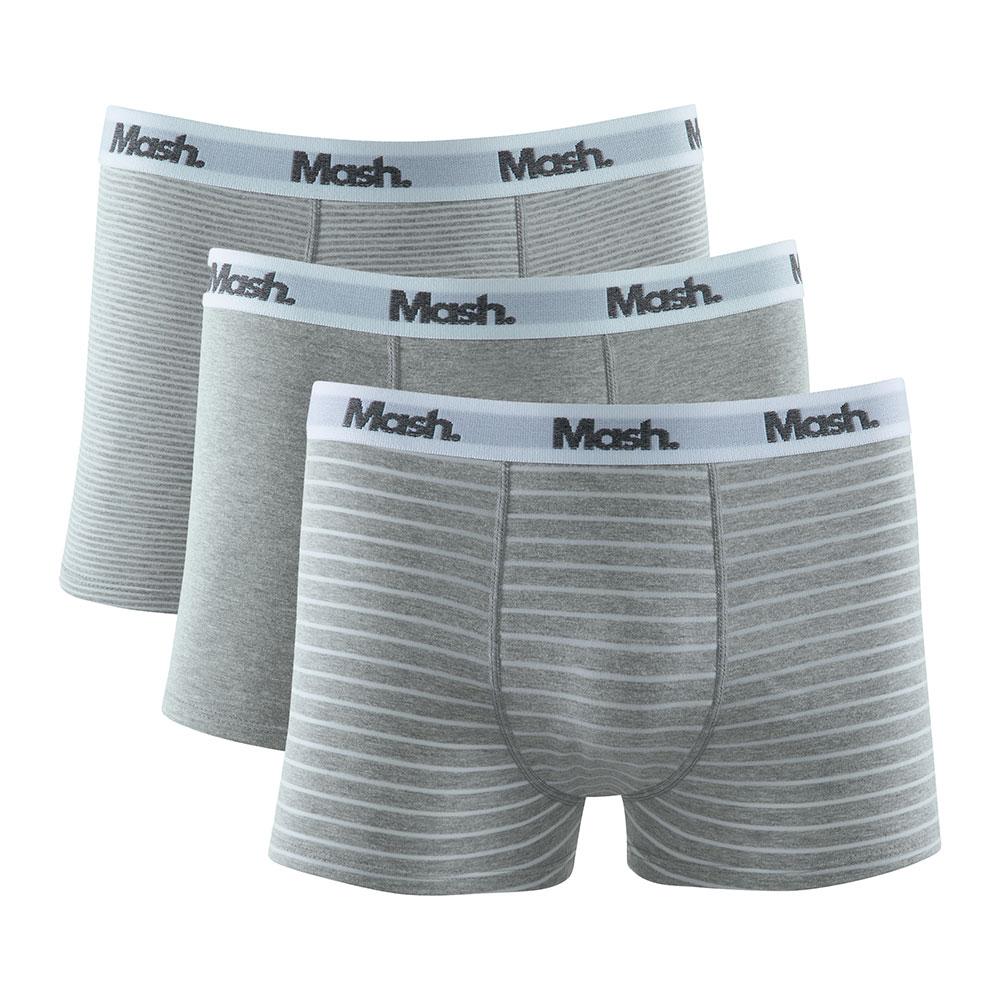 Kit 3 Cuecas Mash Boxer Cotton Listras - Branco - P