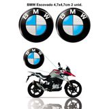 Adesivo Moto Logo Bmw Modelo Original Escovado Resinado 4,7 X 4,7 Cm