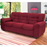 Sofá De 3 Lugares Linoforte Stillus Ii Com 204 Cm De Largura E Revestido Em Tecido Suede