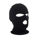 Touca Motoqueiro Balaclava Ninja 3 Furos Adulto Lã 34x17cm Cor Preto