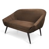 Namoradeira Giovana 02 Lugares Suede De Ferro Marrom