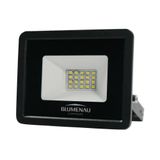 Refletor Blumenau De Led Slim 20w Preto Bivolt 6500k Luz Fria