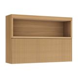 Armário Aéreo P- Cozinha Marquesa C- Nicho E 1 Porta Basculante Ripada 120cm Nature - Nesher