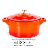 Cacarola Le Cook Premier Orange 32cm 10,3l C/ Pegadores De Silicone