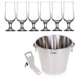 Kit Balde Gelo Bar 6l + Abridor + 6 Taças 385ml - Class Home