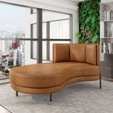 Sofá Chaise Lado Esquerdo Downey Sala De Estar Pu Whisky G15 - Gran Belo