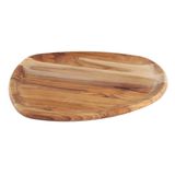 Bandeja Organica Churrasco Média Em Madeira Teca Fsc Com Acabamento Em Óleo Mineral 37x29