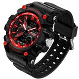 Relógio De Pulso Masculino Esportivo De Quartzo Dual Display Digital A Prova Dagua Vermelho