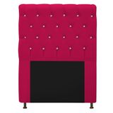 Cabeceira Cristal 90cm Solteiro Com Strass Suede Pink