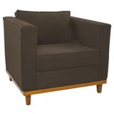 Poltrona Decorativa Europa Suede Marrom