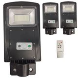 Luminaria Solar Poste 60w Led Rua Kit 3 Und Controle E Senso