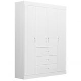 Roupeiro Livia 4 Portas 2 Gavetas Branco Móveis Canaã