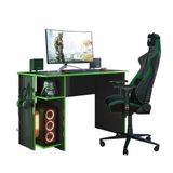 Mesa Para Computador Gamer Preto Fosco/verde - Fdecor