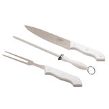 Kit Churrasco Faca Chaira E Garfo 3 Pçs Grill &amp; Pizza Prana