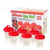 Kit Com 6 Forma Magica Para Cozinhar Ovos Fit Água Silicone Egglettes