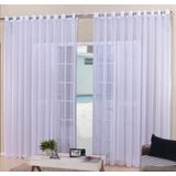 Cortina Voal Branco Sala Ou Quarto 2,00x1,70 Ilhós Cromado