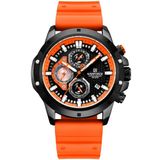 Relógio De Pulso Masculino Com Pulseira De Silicone Quartzo Laranja