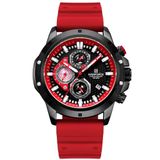 Relógio De Pulso Masculino Com Pulseira De Silicone Quartzo Vermelho