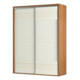 Guarda Roupa Solteiro 179cm 2 Portas De Correr 100% Mdf Tw601 Freijó/off White