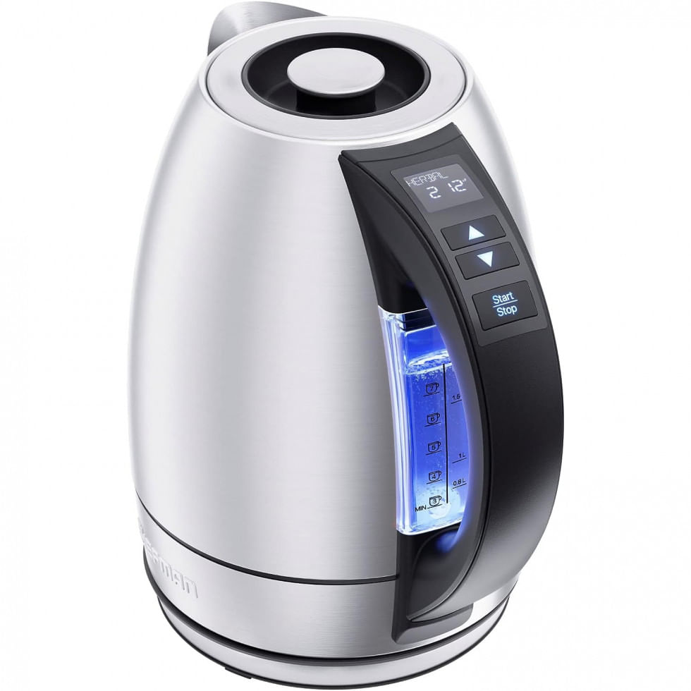 Chaleira Eletrica 1.7l, Aco Inoxidavel, Desligamento Automatico, 1500w, 110v, Chefman Temperature Control Electric Kettle,, Prateado