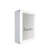 Armário Aéreo Banheiro Com Espelho Espelheira Branco Laca