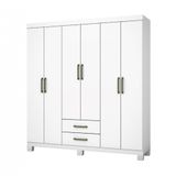 Guarda Roupa Casal A22 6 Portas 2 Gavetas Carioca Branco